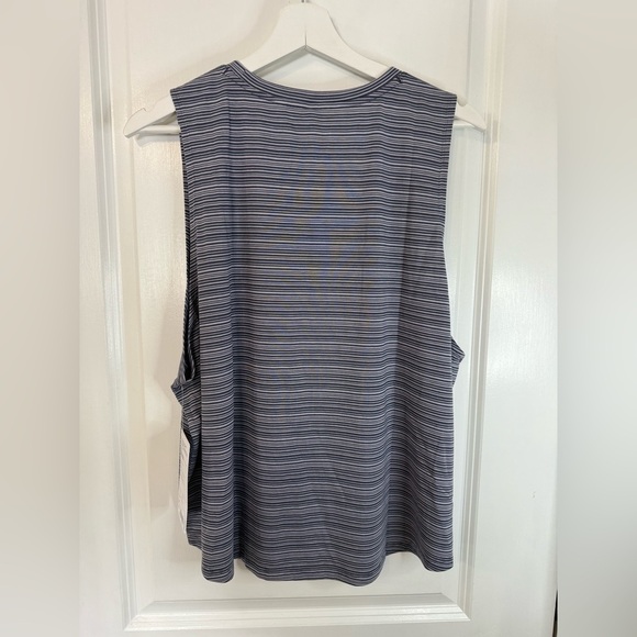 NWT Athleta Women’s Cloudlight Whisper Stripe Medieval Violet Muscle Tank - Picture 3 of 6